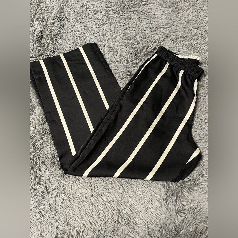 Vince Camuto Women’s Black & Off White Wide Leg Pants Size PS